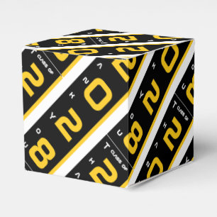 Yellow Black White Graduation Party Thank You  Favor Boxes