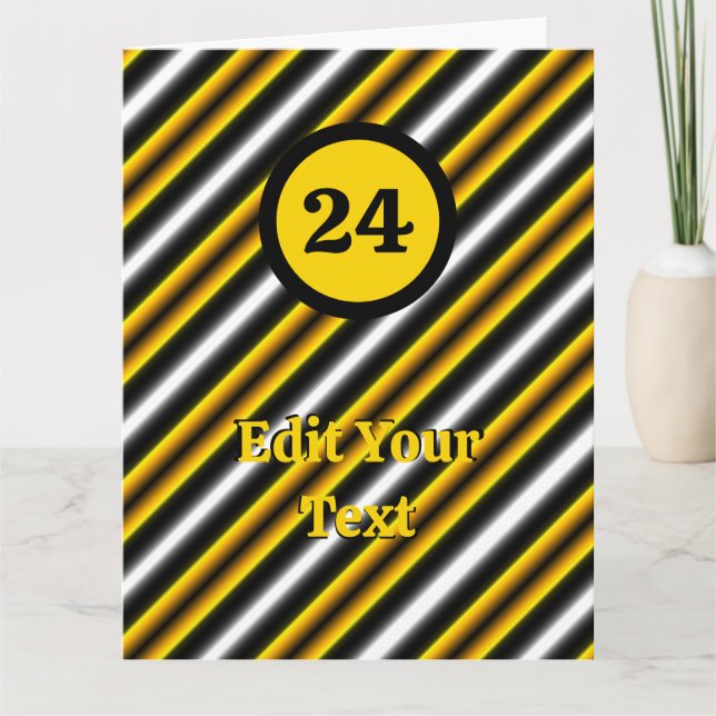 Yellow Black White Rainbow Stripes Card (Front)