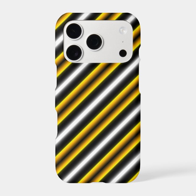 Yellow Black White Rainbow Stripes Case-Mate iPhone Case (Back)