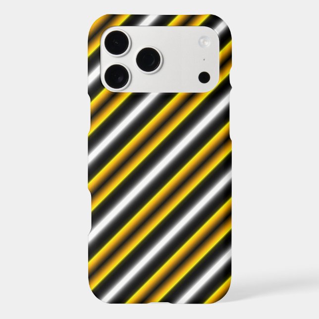 Yellow Black White Rainbow Stripes Case-Mate iPhone Case (Back)
