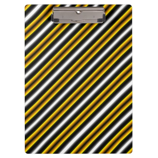 Yellow Black White Rainbow Stripes Clipboard (Front)