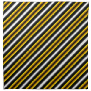 Yellow Black White Rainbow Stripes Cloth Napkin
