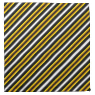 Yellow Black White Rainbow Stripes Cloth Napkin