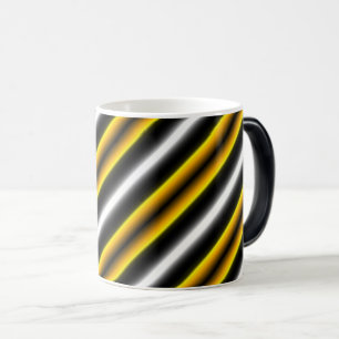 Yellow Black White Rainbow Stripes Color Morph Mug