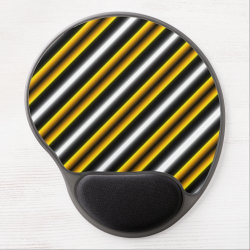 Yellow Black White Rainbow Stripes Gel Mouse Pad