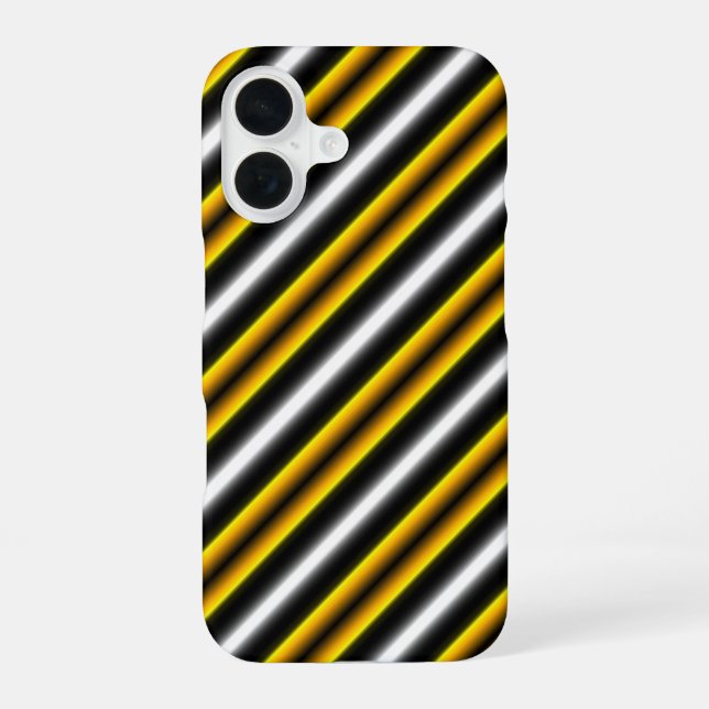 Yellow Black White Rainbow Stripes iPhone Case (Back)