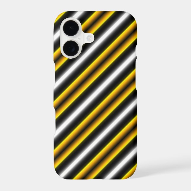 Yellow Black White Rainbow Stripes iPhone Case (Back)