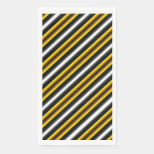 Yellow Black White Rainbow Stripes Paper Guest Towels