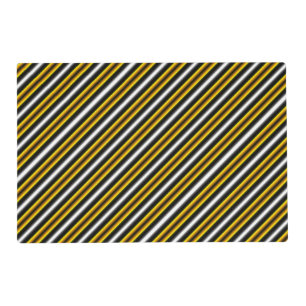Yellow Black White Rainbow Stripes Placemat