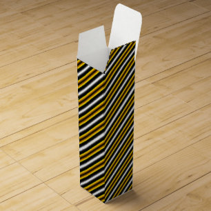 Yellow Black White Rainbow Stripes Wine Box