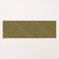 Yellow Black White Rainbow Stripes Yoga Mat