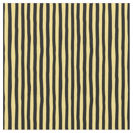 Yellow & Black Wonky Stripes Fabric