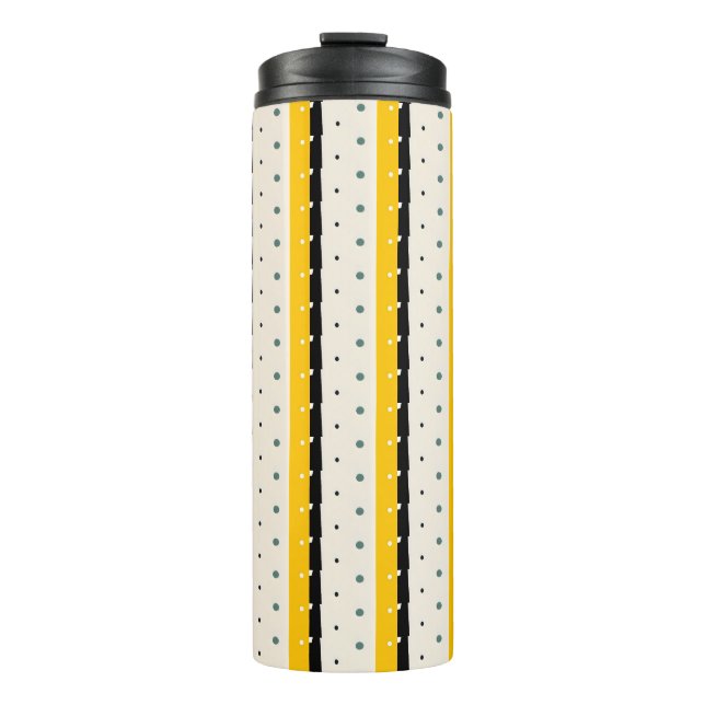 Yellow Black Wrapping Paper Thermal Tumbler (Front)