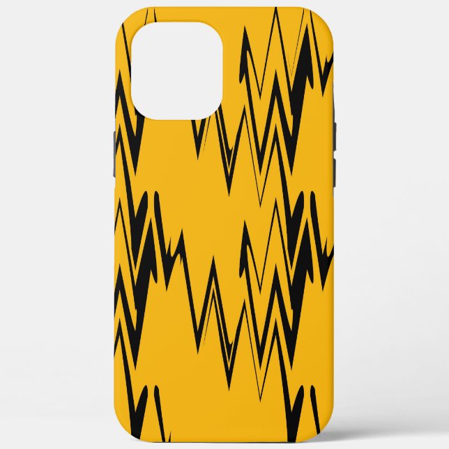 Yellow  Black Zigzag Pattern Case-Mate iPhone Case (Back)