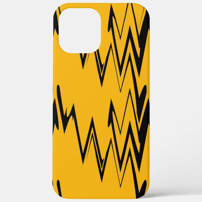 Yellow  Black Zigzag Pattern Case-Mate iPhone Case (Back)