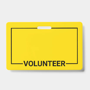 Yellow Blank Volunteer Badge