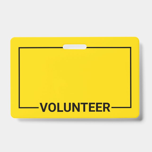 Yellow Blank Volunteer Badge (Front)