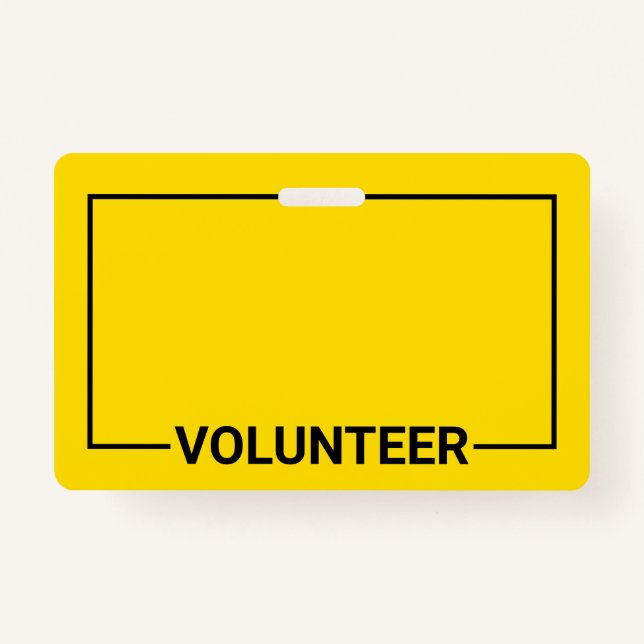 Yellow Blank Volunteer Badge (Front)