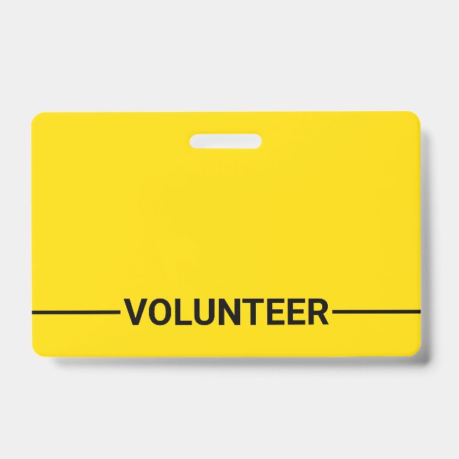 Yellow Blank Volunteer Badge (Front)