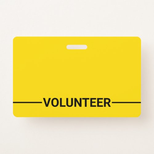 Yellow Blank Volunteer Badge