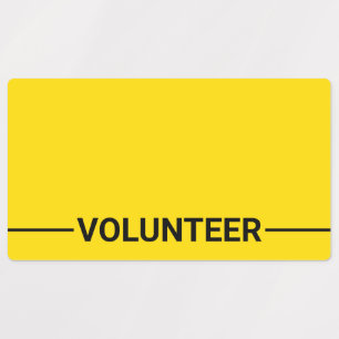 Yellow Blank Volunteer Badge Labels