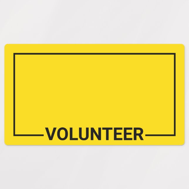 Yellow Blank Volunteer Labels (Design 1)