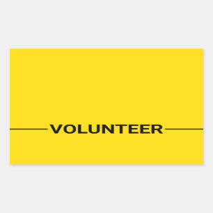 Yellow Blank Volunteer Rectangular Sticker