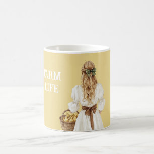 Yellow Blond Basket of Chicks (chickens) Coffee Mug