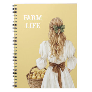 Yellow Blond Basket of Chicks (chickens) Farm Notebook