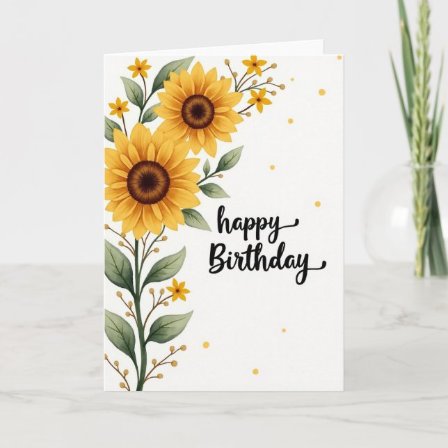 Yellow Bloom Birthday Card (Front)
