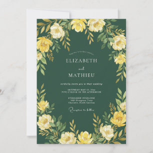 Yellow Bloom Enchantment Wedding Invitation