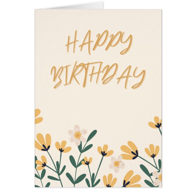 Yellow Bloom - Happy Birthday Cards (Front)