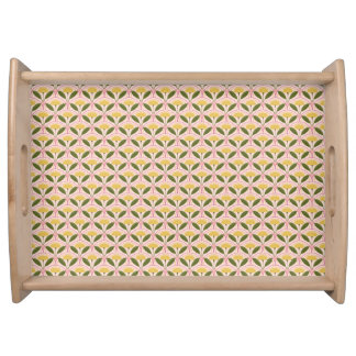 Yellow Bloom Scallop Pattern Serving Tray
