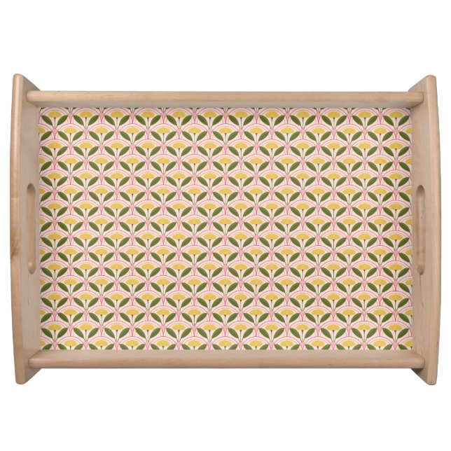 Yellow Bloom Scallop Pattern Serving Tray (Front)