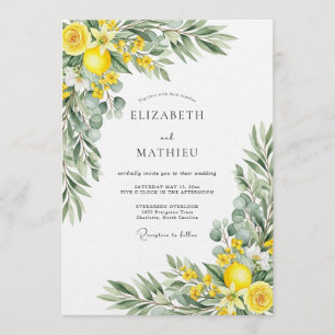 Yellow Blooming Botanical Wedding Invitation