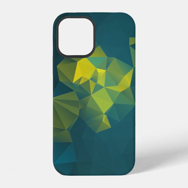 Yellow Blue Abstract Pyramid Pattern Iphone Case (Back)