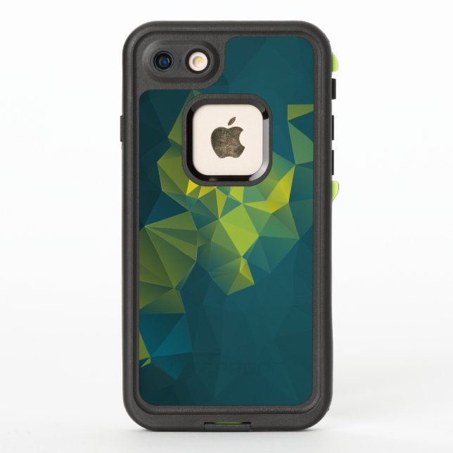 Yellow Blue Abstract Pyramid Pattern LifeProof iPhone Case (Back)