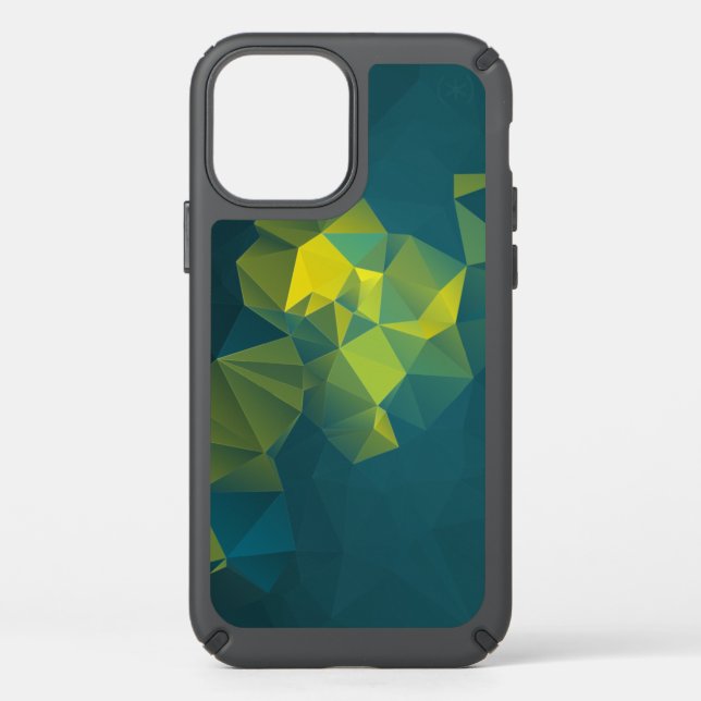 Yellow Blue Abstract Pyramid Pattern Speck iPhone 12 Case (Front)
