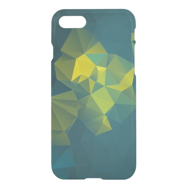Yellow Blue Abstract Pyramid Pattern Uncommon iPhone Case (Back)
