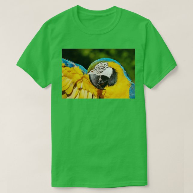 Yellow Blue amp Green Parrot T-Shirt (Design Front)
