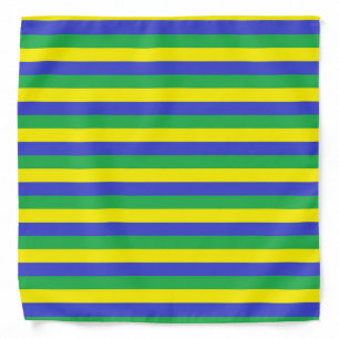 Yellow, Blue and Green Stripes Bandana