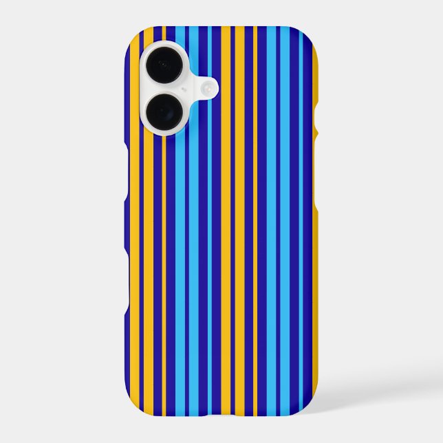Yellow Blue and Navy Vertical Stripes Pattern  Iphone Case (Back)