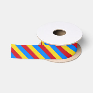 Yellow, blue and red colour ribbon
