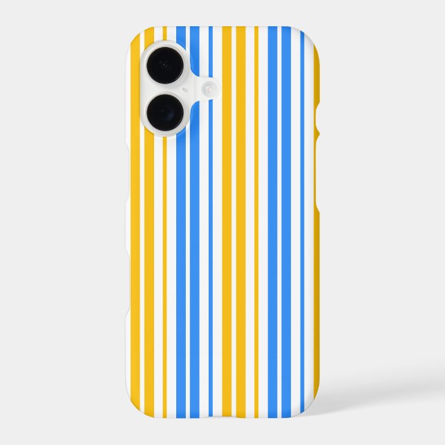 Yellow Blue and White Vertical Stripes Pattern  Iphone Case (Back)