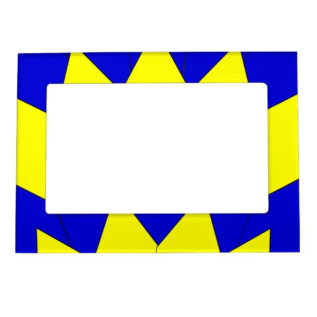 Yellow Blue Art Deco Design Magnetic Frame (Front)