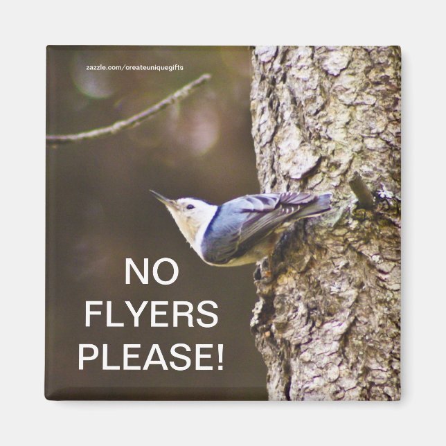 Yellow & Blue bird No Flyers Please Magnet (Front)