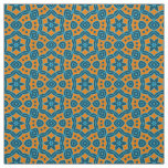 Yellow &amp; Blue Boho Stylish Geometric Pattern Fabric