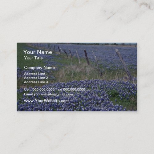 Yellow Blue bonnets flowers Business Cards