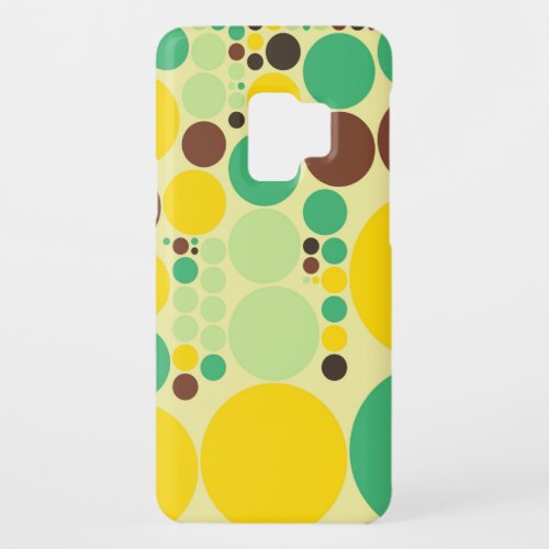 Yellow Blue Brown Polka Dots Pattern Case_Mate Samsung Galaxy S9 Case