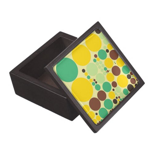 Yellow Blue Brown Polka Dots Pattern Gift Box